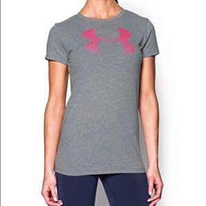 UNDER ARMOUR T-SHIRT PINK AND GREY